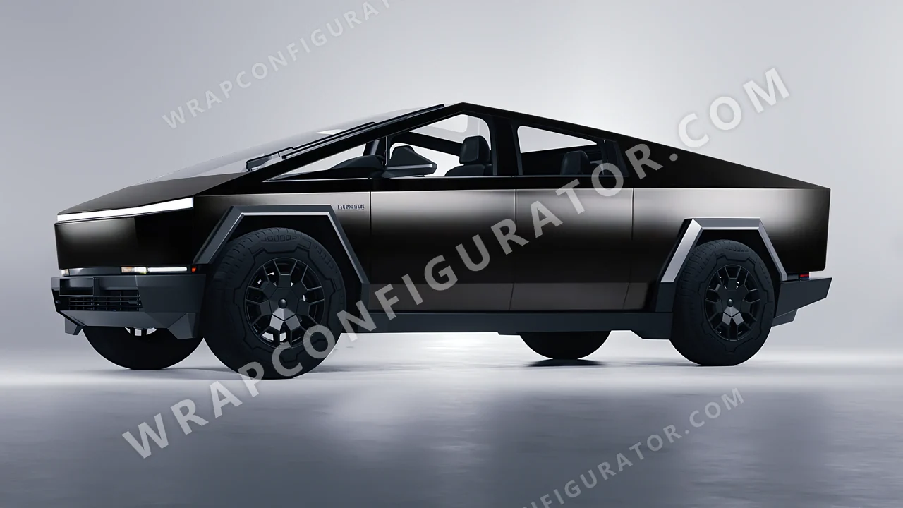 Black Tesla Cybertruck 2024 wrapped in Inozetek Dynamic PPF Midnight Black DPPF924