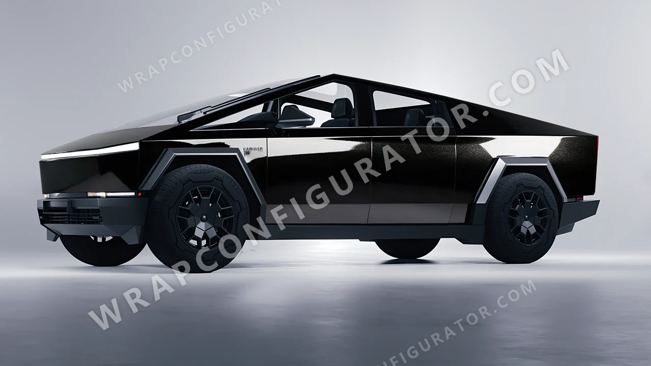 Black Tesla Cybertruck 2024 wrapped in Inozetek Dynamic PPF Perfect Black DPPF908