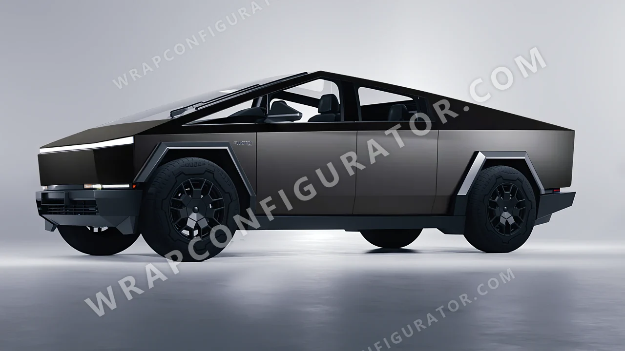 Black Tesla Cybertruck 2024 wrapped in KPMF Absolute Matt Perfect Black K75810
