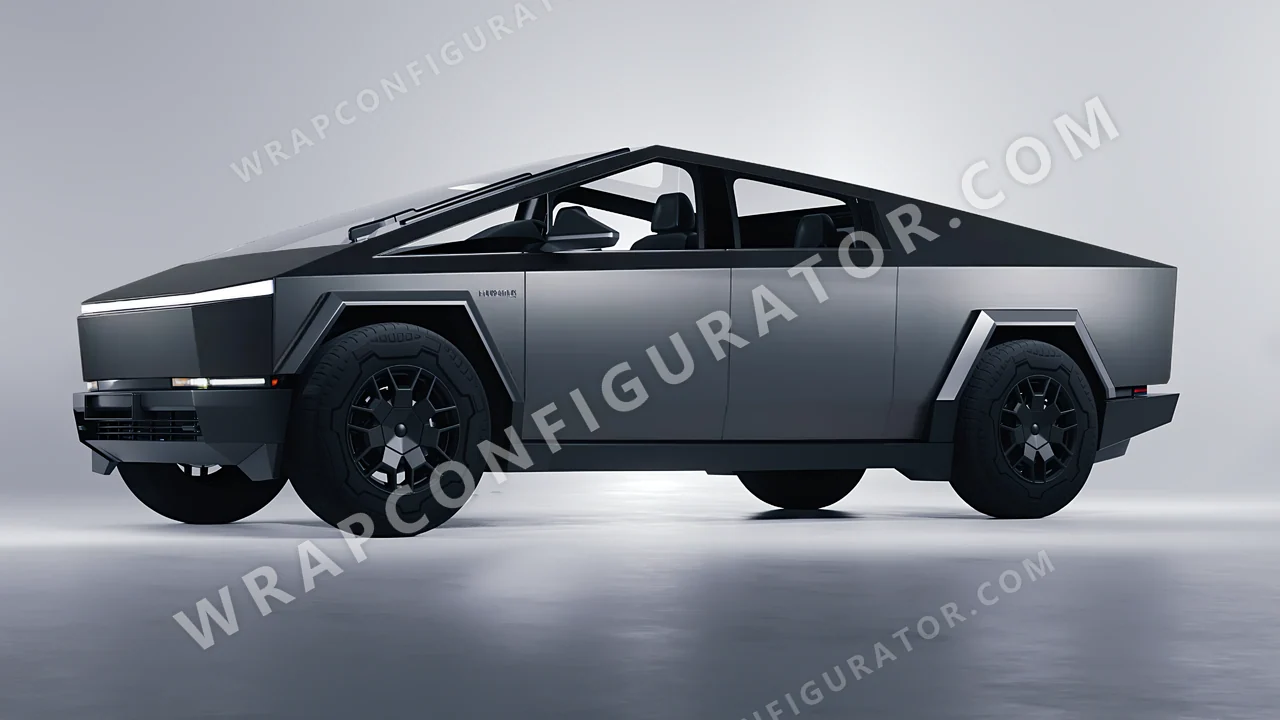 Black Tesla Cybertruck 2024 wrapped in KPMF Matt Magnetic Black K75551