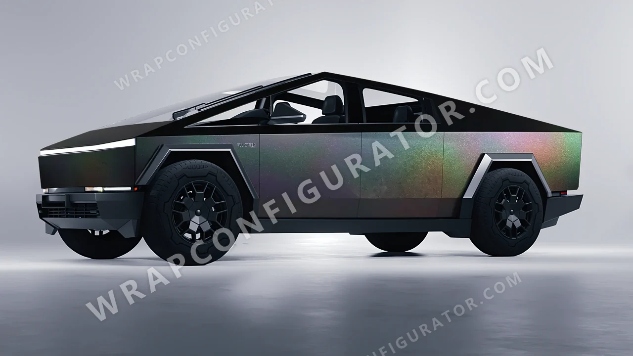 Black Tesla Cybertruck 2024 wrapped in KPMF Matt Morpheus Black Starlight K75571