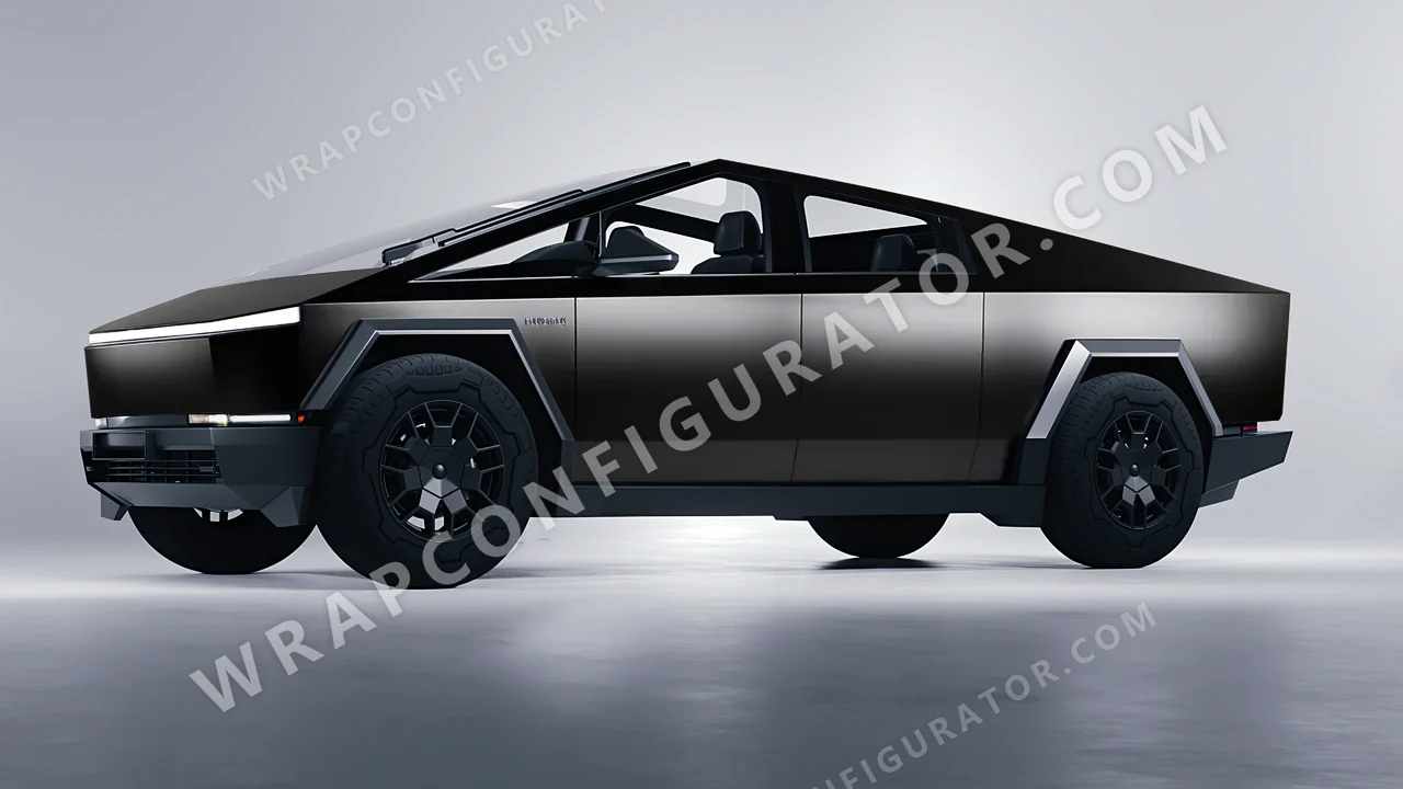 Black Tesla Cybertruck 2024 wrapped in KPMF Matt Perfect Black K75547