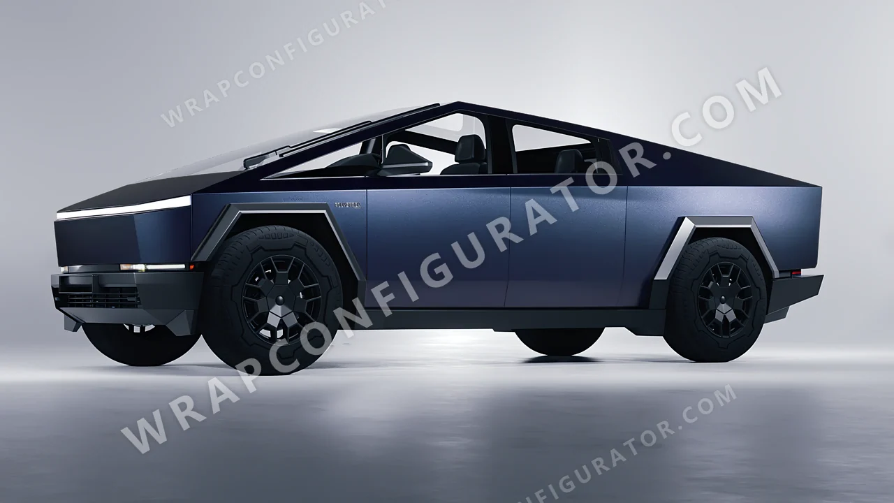Black Tesla Cybertruck 2024 wrapped in ORACAL Moonlight 970RA-190M