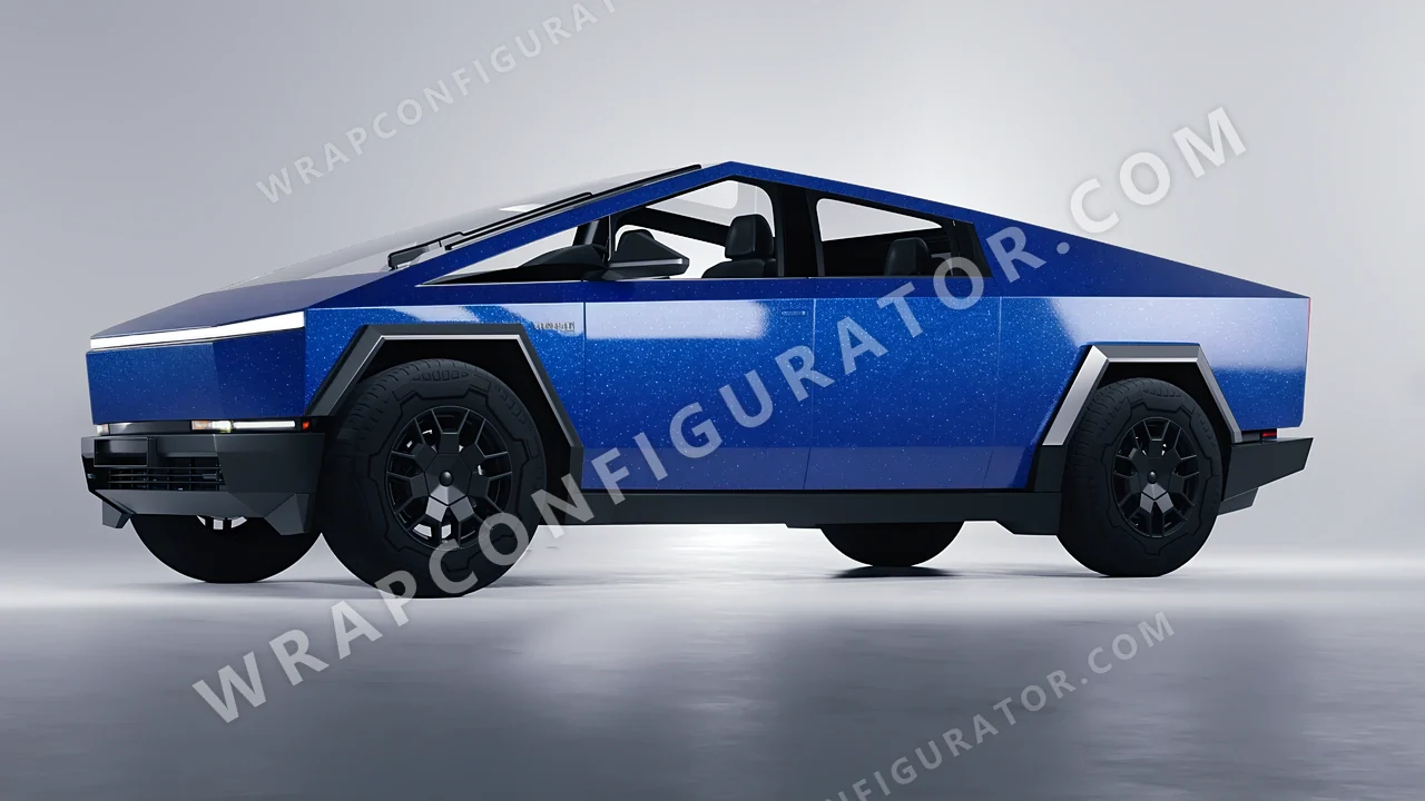 Blue Tesla Cybertruck 2024 wrapped in Avery Dennison Blue SW900-676-D