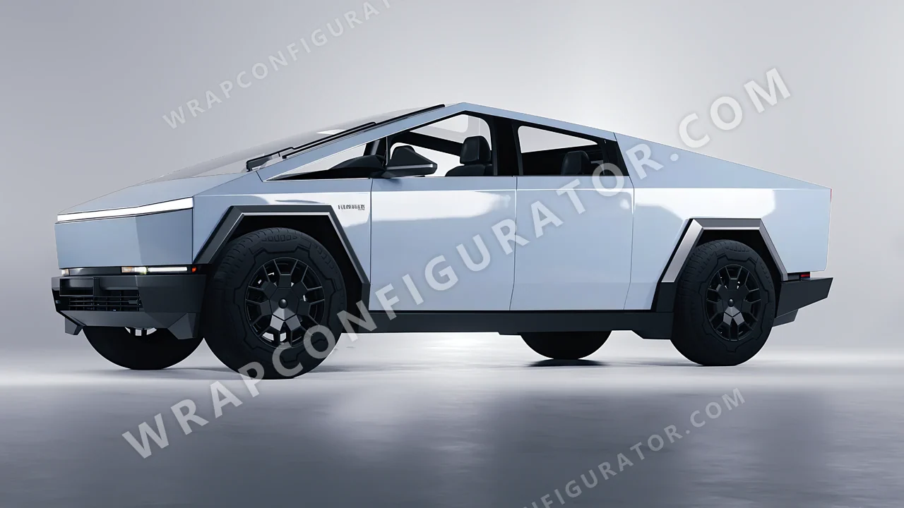 Blue Tesla Cybertruck 2024 wrapped in Avery Dennison Cloudy Blue SW900-656-O