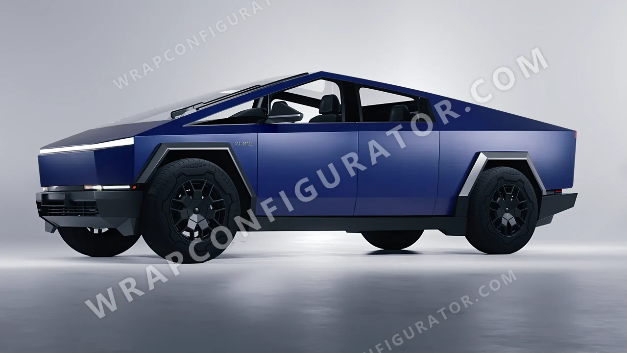 Blue Tesla Cybertruck 2024 wrapped in Avery Dennison Dark Blue SW900-682-O