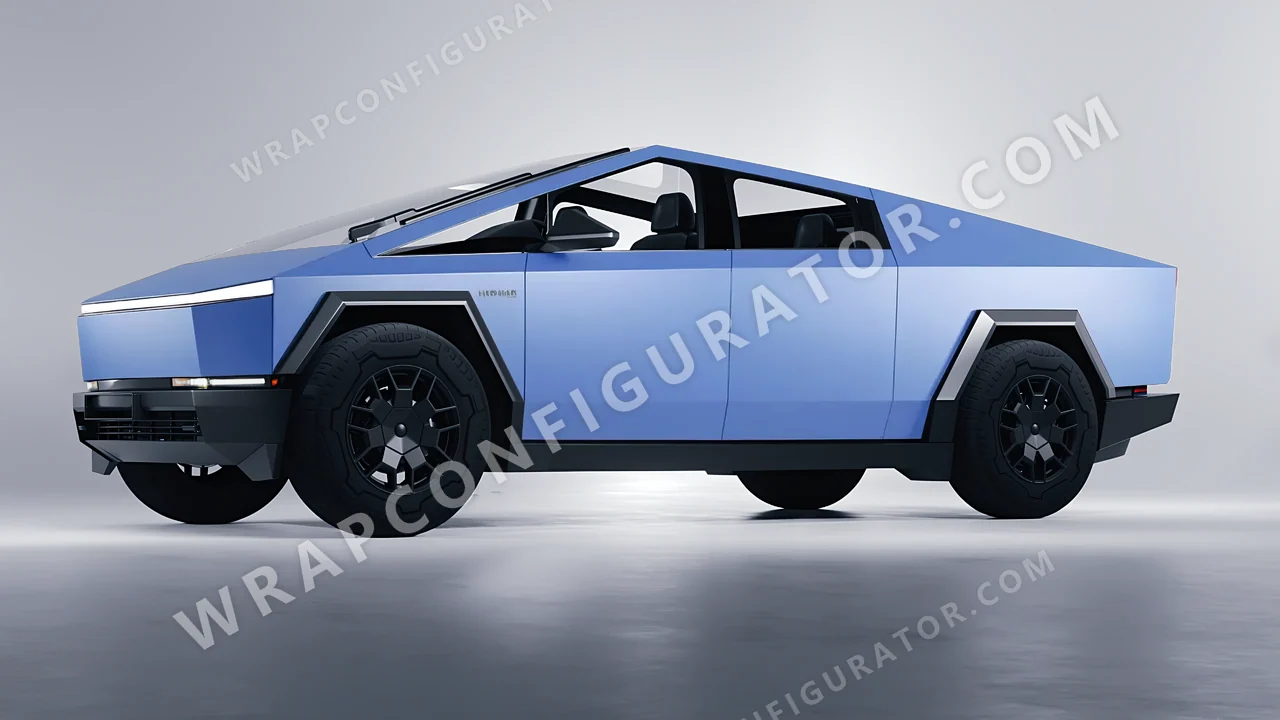 Blue Tesla Cybertruck 2024 wrapped in Avery Dennison Dreamline Blue SW900-616-O
