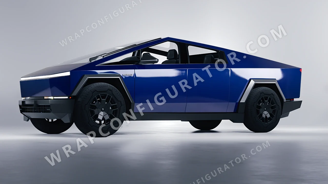 Blue Tesla Cybertruck 2024 wrapped in Avery Dennison Indigo Blue SW900-699-O