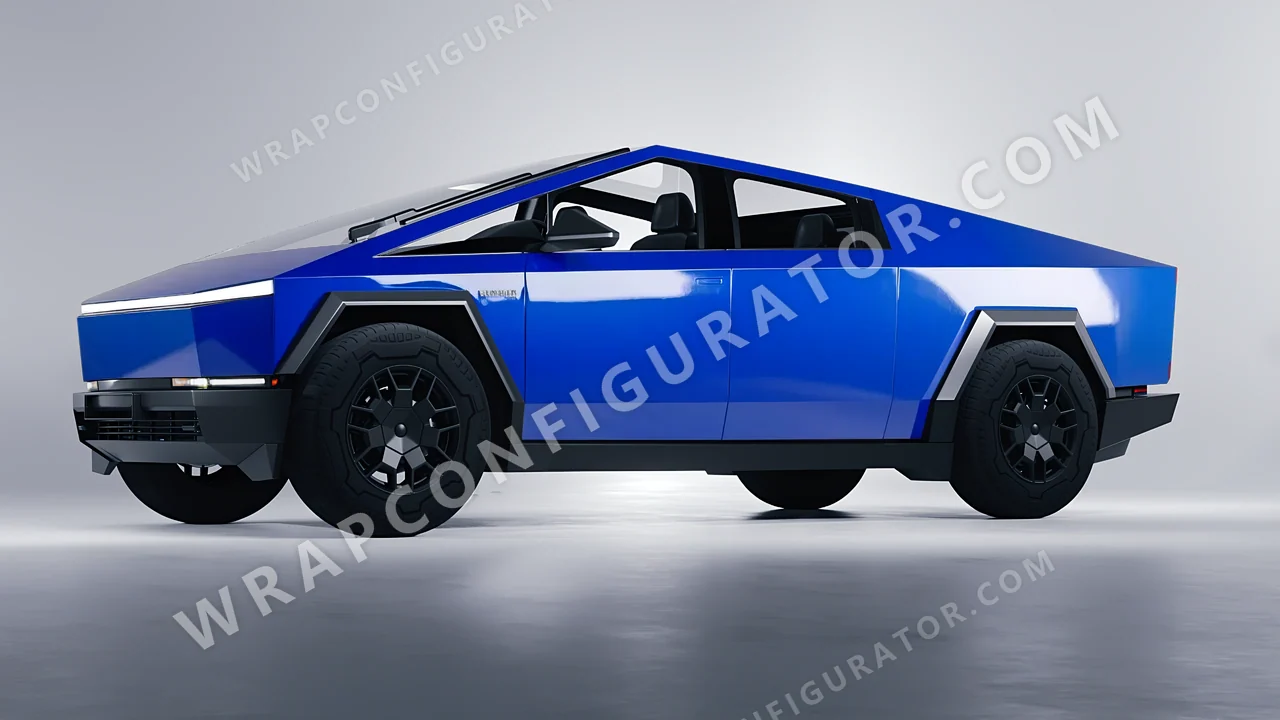 Blue Tesla Cybertruck 2024 wrapped in Avery Dennison Intense Blue SW900-667-O