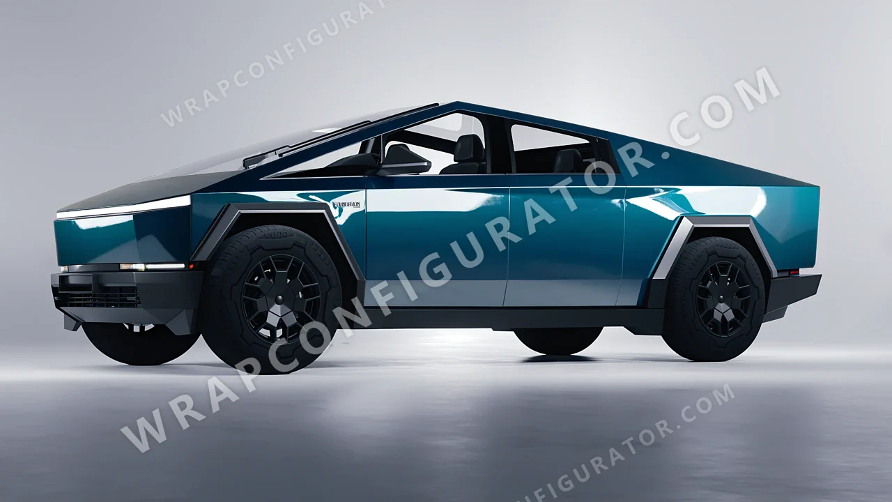 Blue Tesla Cybertruck 2024 wrapped in Colourshield PPF by HyperPro Aqua HGF22-P