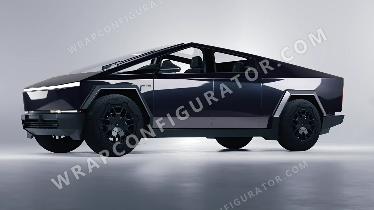Blue Tesla Cybertruck 2024 wrapped in Colourshield PPF by HyperPro Gray/Blue GAF25-P