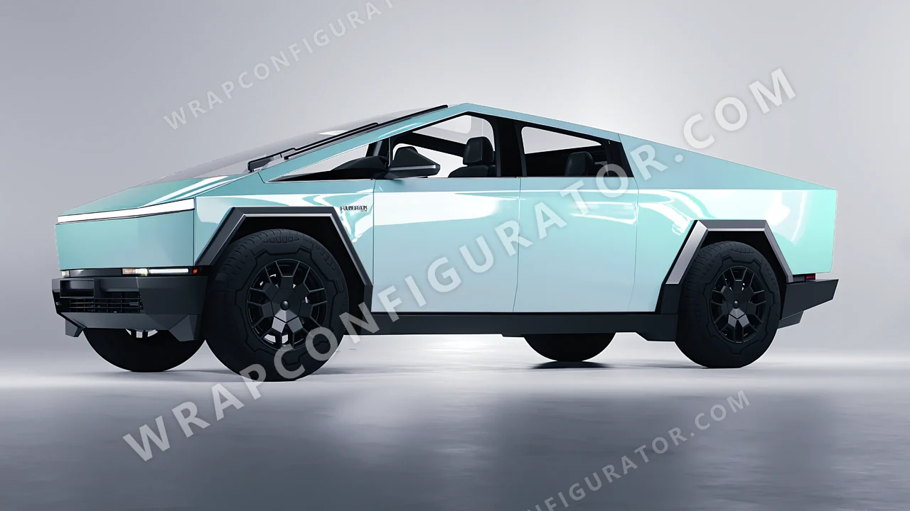 Blue Tesla Cybertruck 2024 wrapped in Colourshield PPF by HyperPro Light Blue HGF69-P