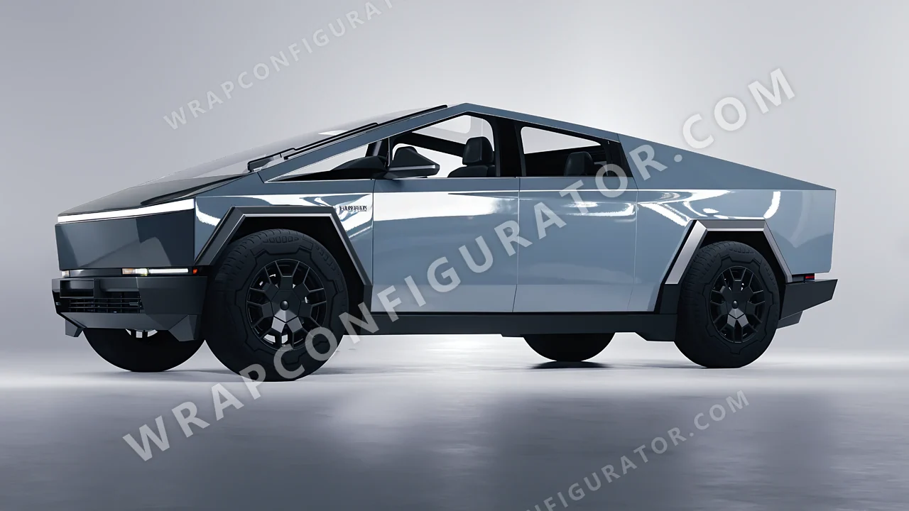 Blue Tesla Cybertruck 2024 wrapped in Colourshield PPF by HyperPro Smoky Blue HGF24-P