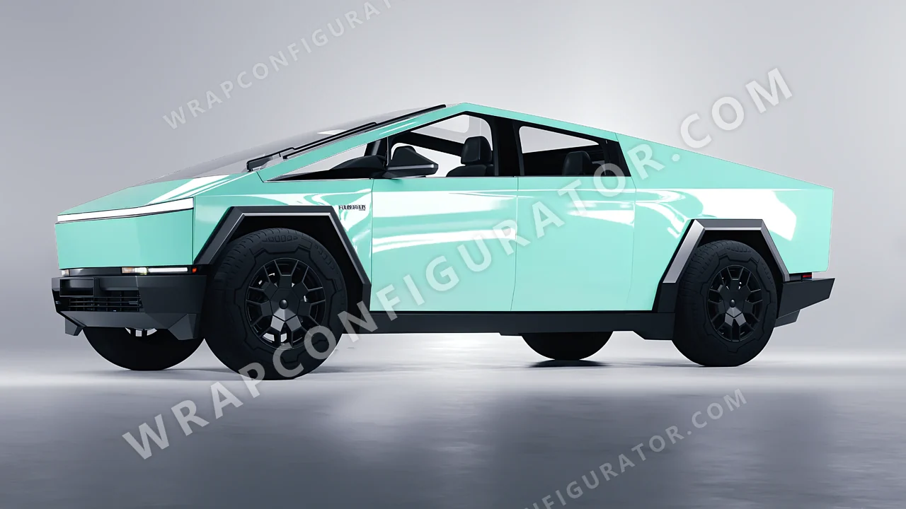 Blue Tesla Cybertruck 2024 wrapped in Colourshield PPF by HyperPro Tiffany HGF12-P