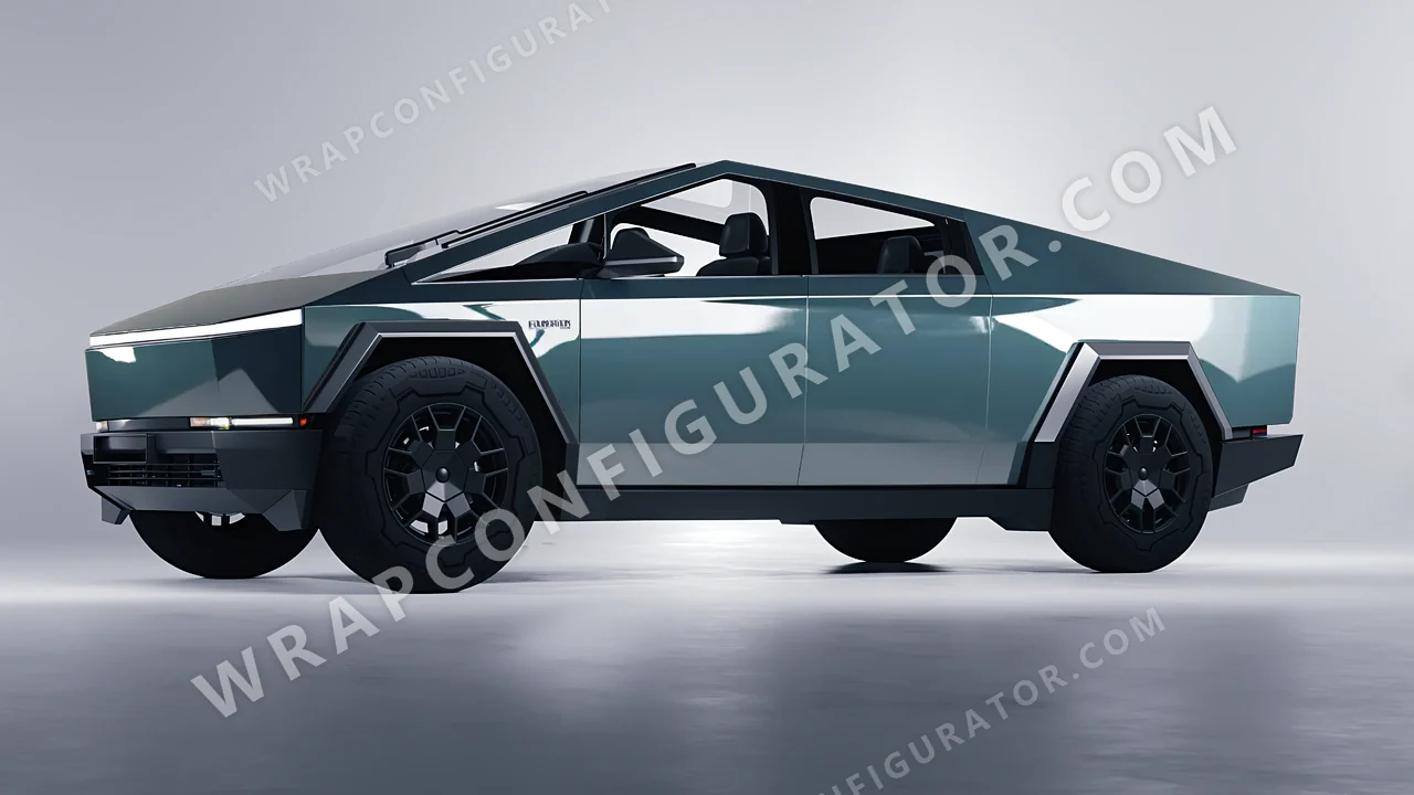 Blue Tesla Cybertruck 2024 wrapped in Inozetek Dynamic PPF Copaze Blue CPZE101