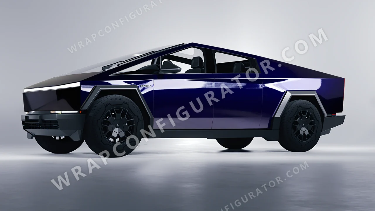 Blue Tesla Cybertruck 2024 wrapped in ORACAL Baltic Blue 970RA-178G