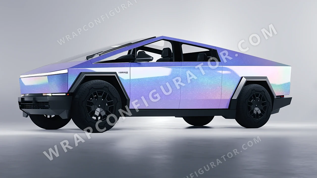 Blue Tesla Cybertruck 2024 wrapped in ORACAL Intergalactic Blue 970RA-155G
