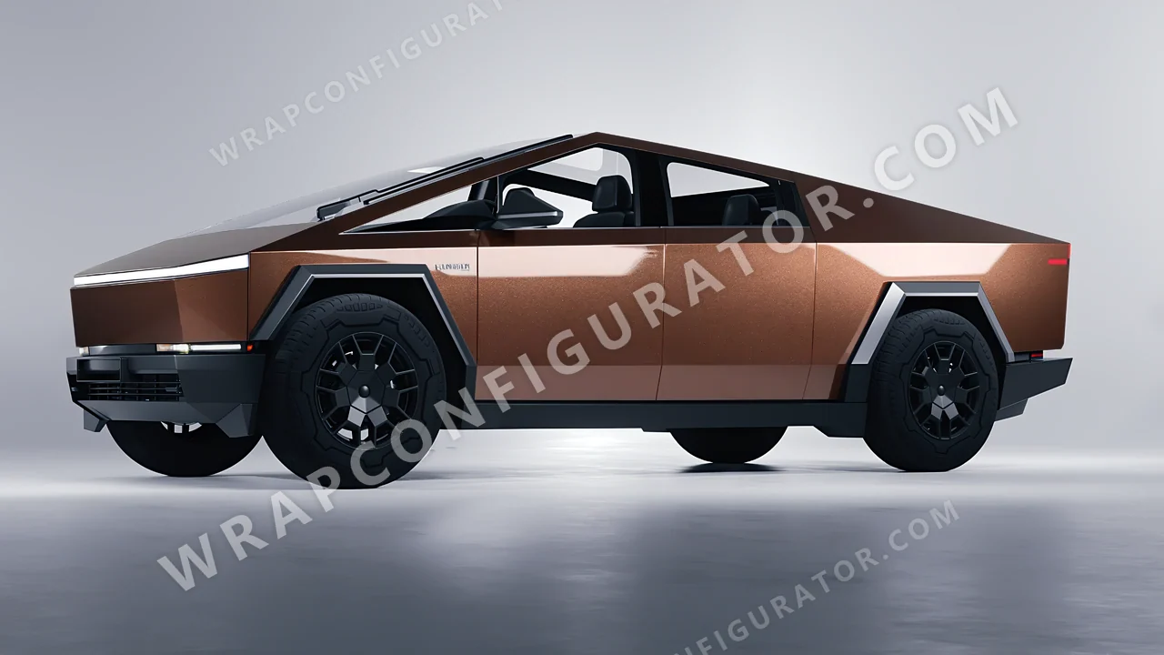 Brown Tesla Cybertruck 2024 wrapped in Avery Dennison Brown SW900-929-M