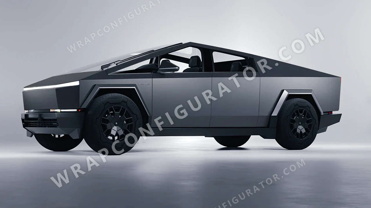 Grey Tesla Cybertruck 2024 wrapped in 3M Matte Dark Gray M261