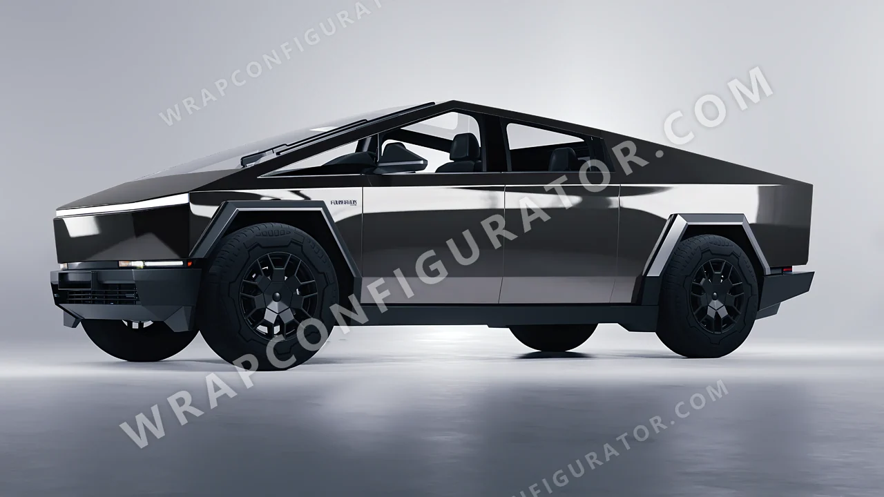 Grey Tesla Cybertruck 2024 wrapped in 3M Meteor Gray HG81