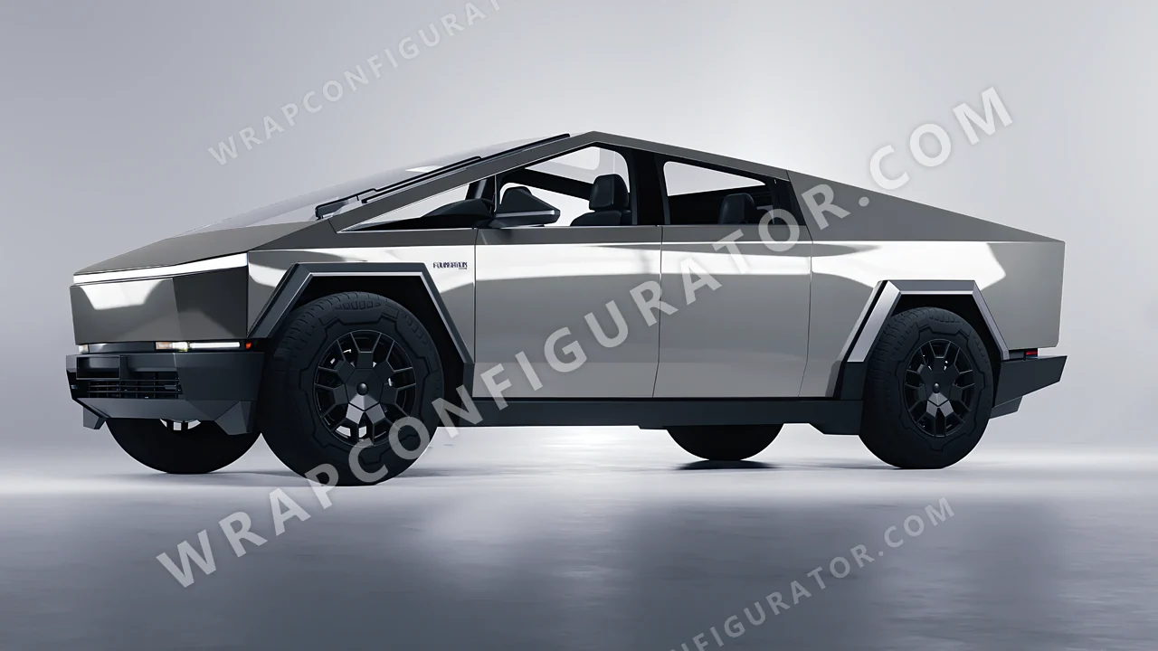 Grey Tesla Cybertruck 2024 wrapped in 3M Nardo Gray HG61