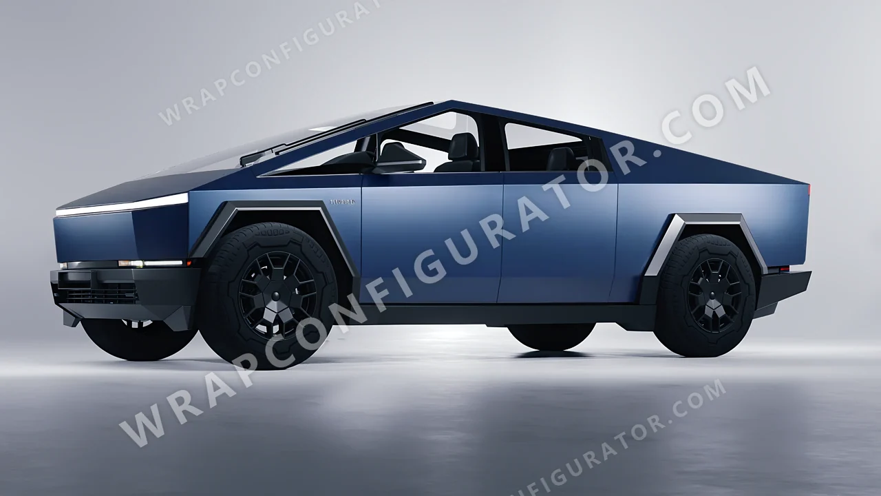 Grey Tesla Cybertruck 2024 wrapped in 3M Satin Thundercloud S271
