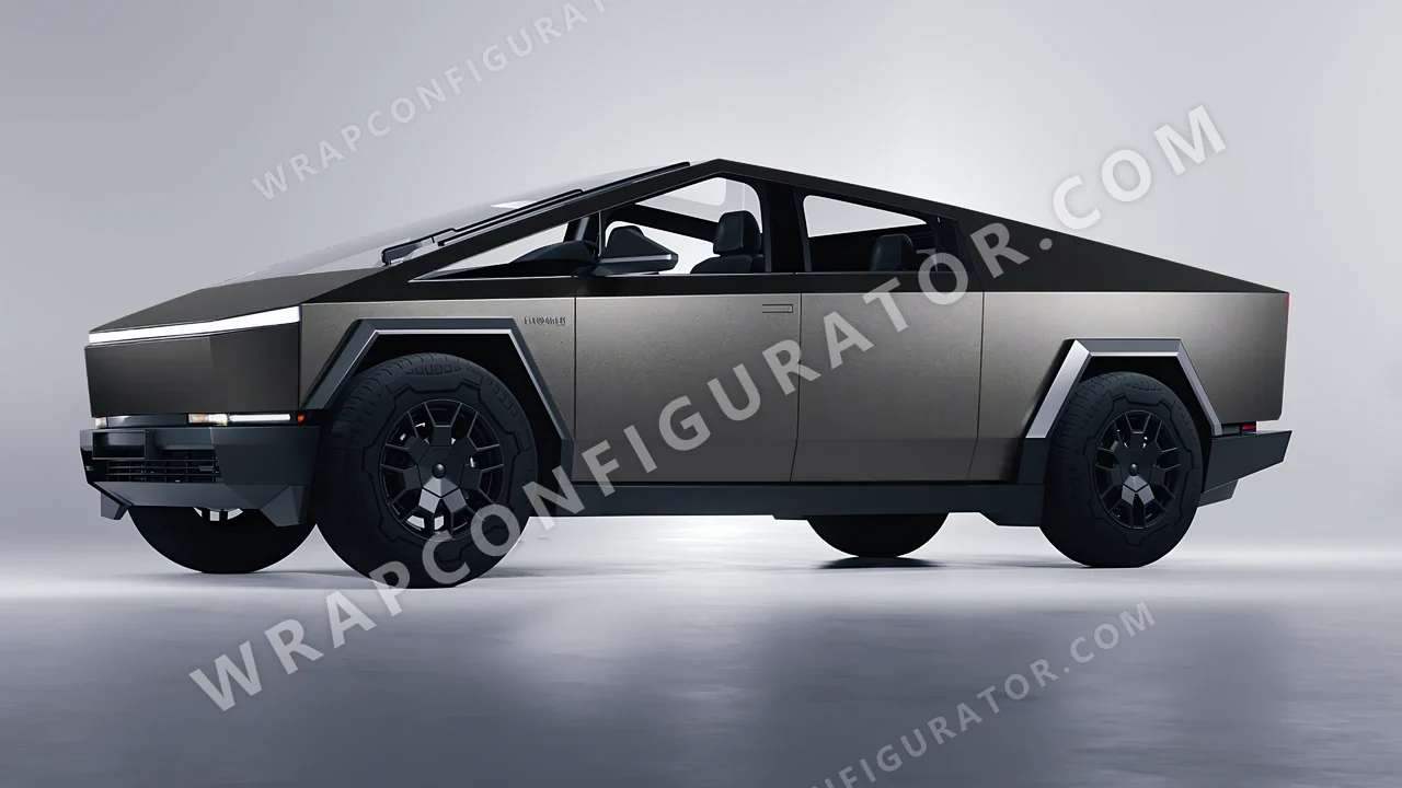 Grey Tesla Cybertruck 2024 wrapped in Avery Dennison Charcoal SW900-845-M