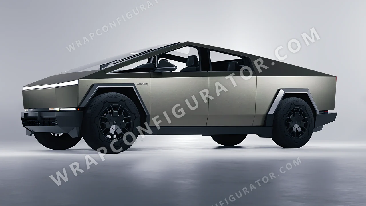 Grey Tesla Cybertruck 2024 wrapped in Avery Dennison Gunmetal SW900-840-M