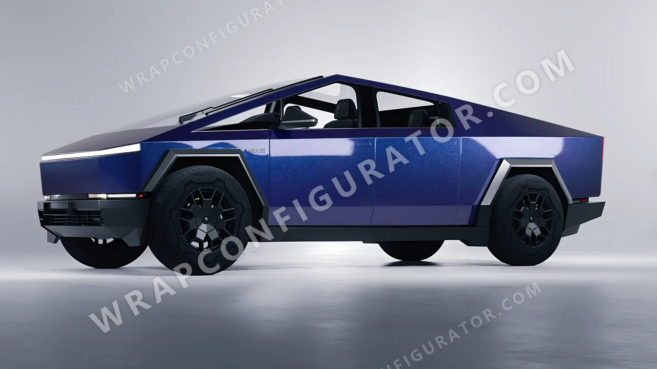 Grey Tesla Cybertruck 2024 wrapped in Avery Dennison Magnetic Burst SW900-679-M