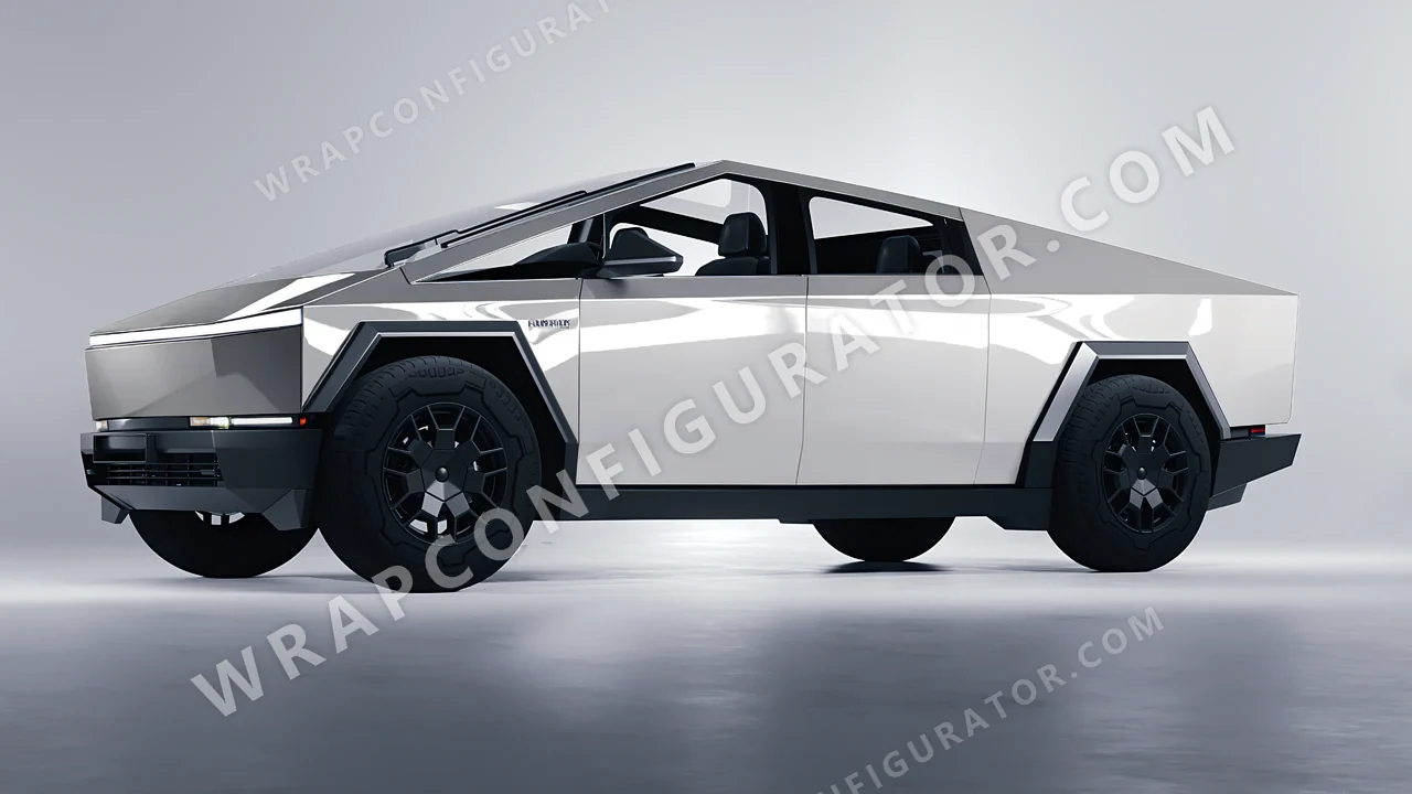 Grey Tesla Cybertruck 2024 wrapped in Colourshield PPF by HyperPro Bright Gray HGF91-P