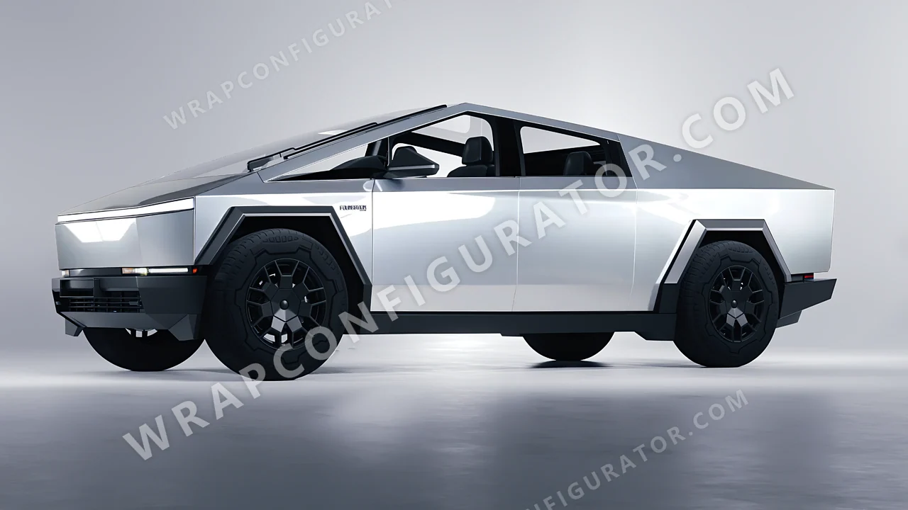 Grey Tesla Cybertruck 2024 wrapped in Colourshield PPF by HyperPro GT Silver GAF09-P