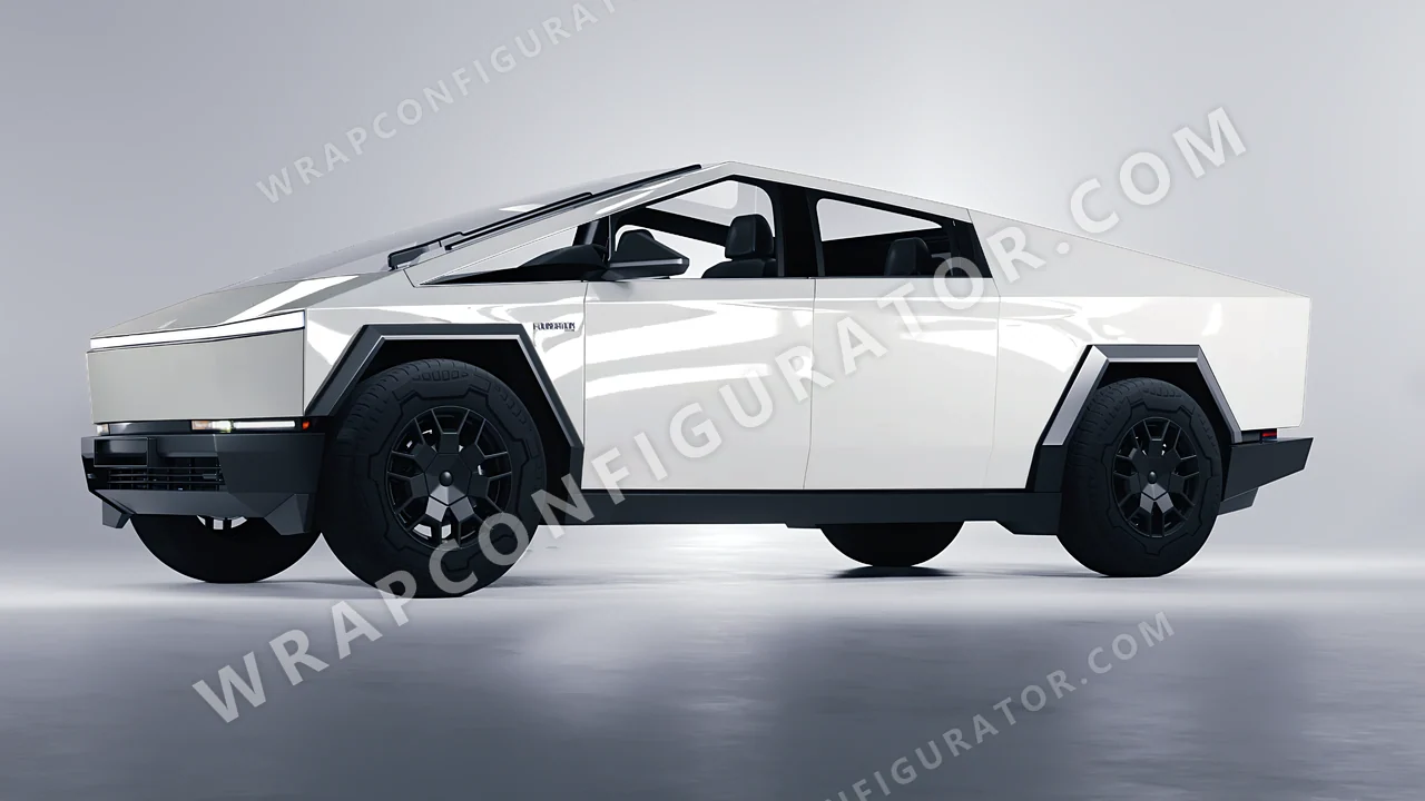 Grey Tesla Cybertruck 2024 wrapped in Colourshield PPF by HyperPro Light Gray HGF18-P