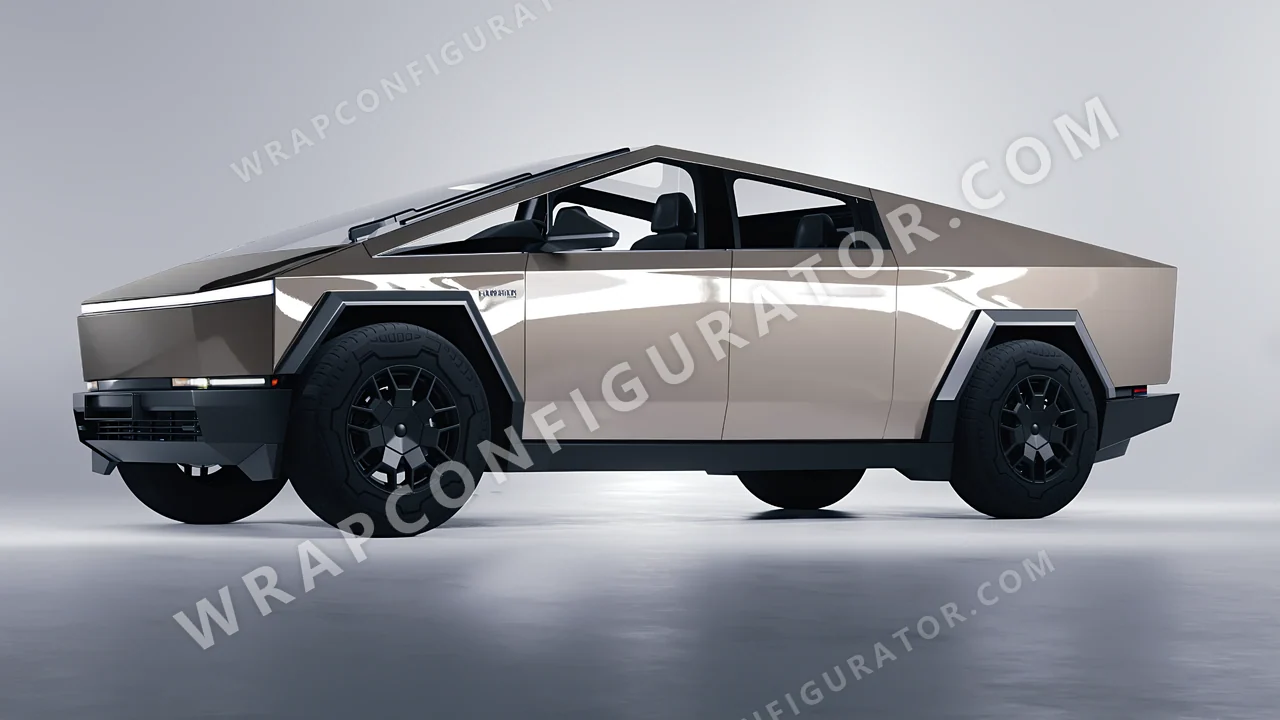 Grey Tesla Cybertruck 2024 wrapped in Colourshield PPF by HyperPro Light Space Gray HGF34-P