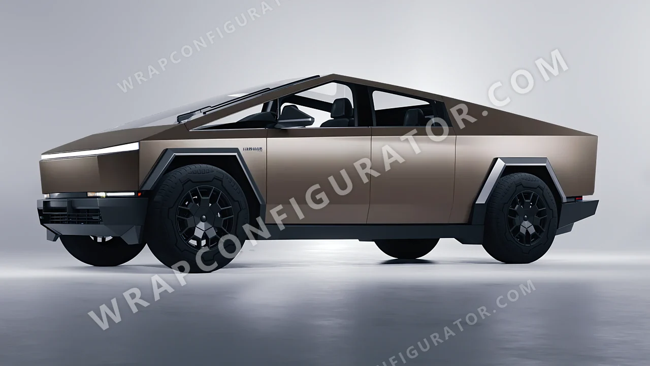 Grey Tesla Cybertruck 2024 wrapped in Colourshield PPF by HyperPro Pebble Gray SMF43-P