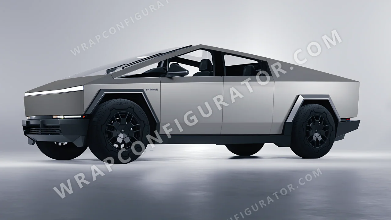 Grey Tesla Cybertruck 2024 wrapped in Colourshield PPF by HyperPro Shadow Gray SMF24-P