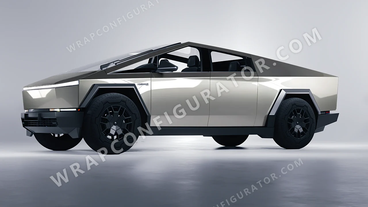 Grey Tesla Cybertruck 2024 wrapped in Colourshield PPF by HyperPro Shadow Silver GAF14-P