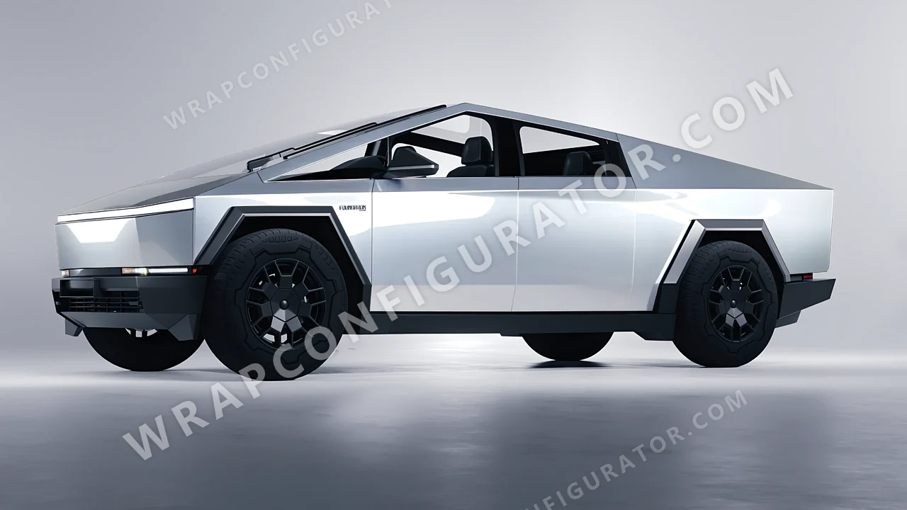 Grey Tesla Cybertruck 2024 wrapped in Colourshield PPF by HyperPro Silver HGM04-P