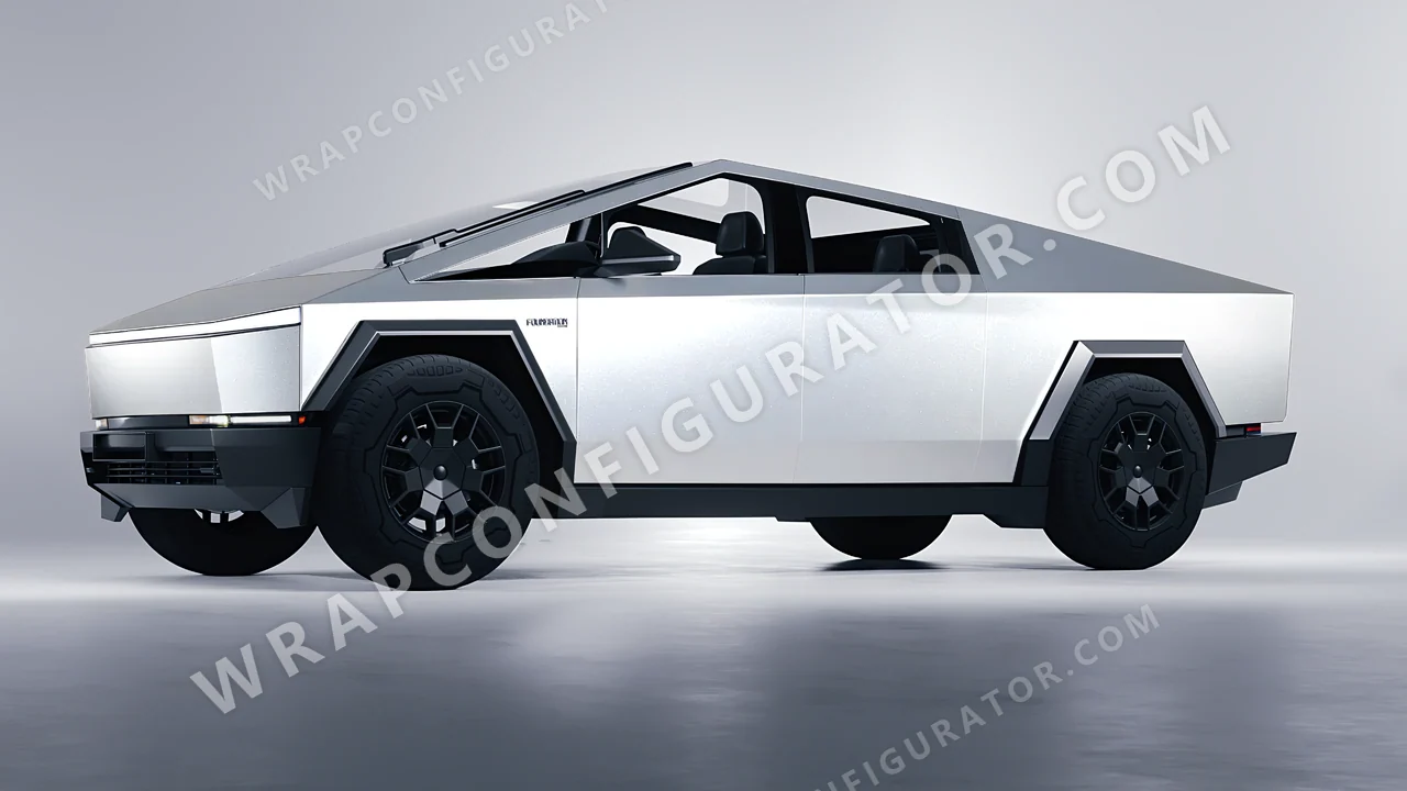 Grey Tesla Cybertruck 2024 wrapped in Colourshield PPF by HyperPro Silver MF38-P