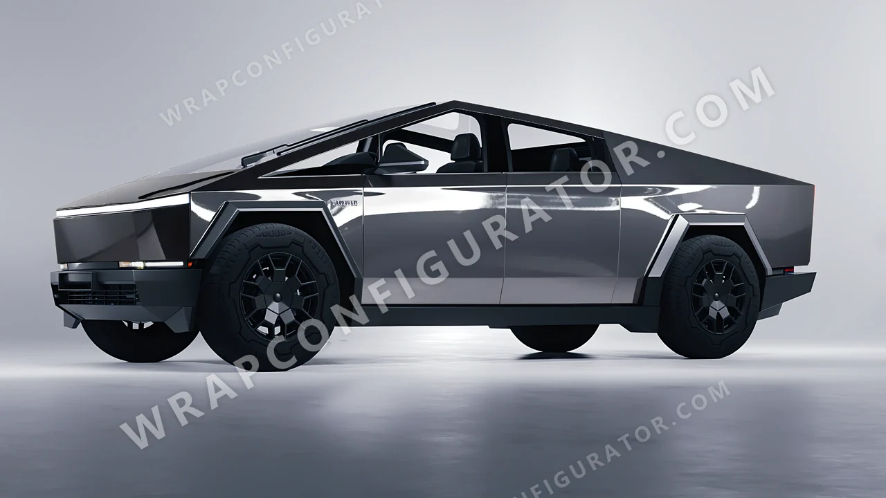 Grey Tesla Cybertruck 2024 wrapped in Inozetek Dynamic PPF Falcon Grey DPPF905