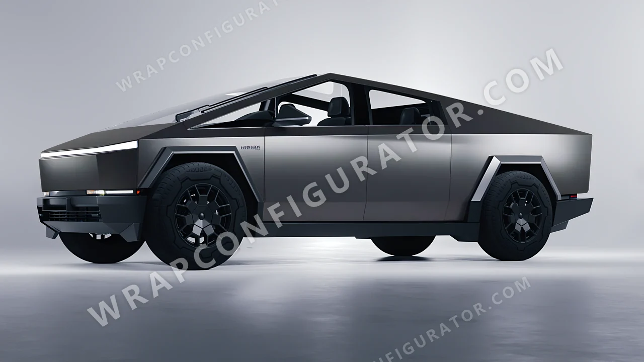 Grey Tesla Cybertruck 2024 wrapped in Inozetek Dynamic PPF Rock Grey DPPF802