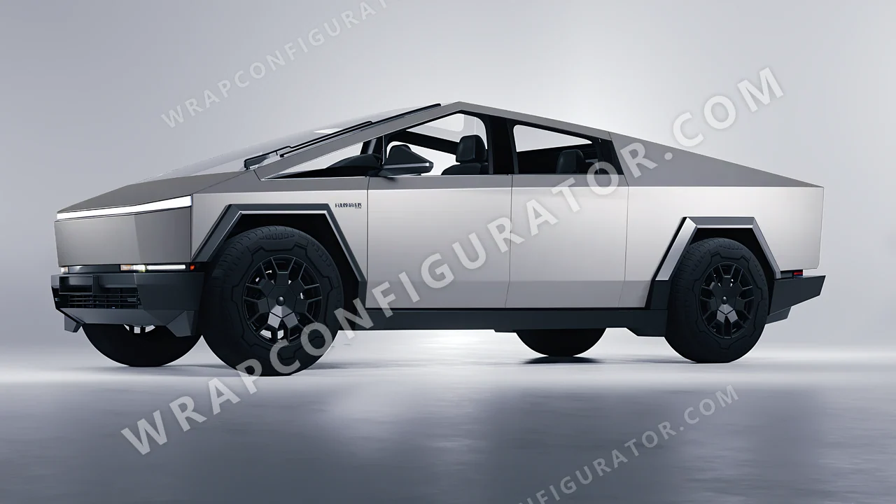 Grey Tesla Cybertruck 2024 wrapped in Inozetek Dynamic PPF Shark Grey DPPF818