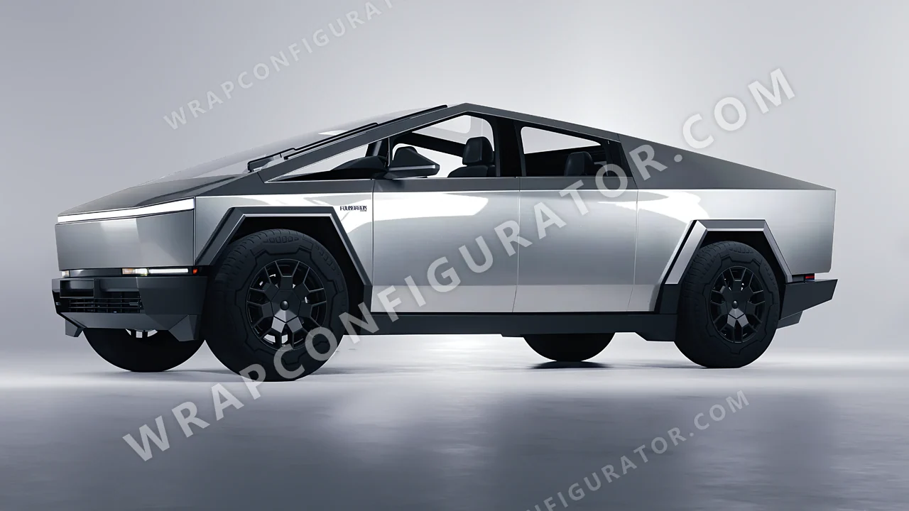 Grey Tesla Cybertruck 2024 wrapped in Inozetek Dynamic PPF Silver Bullet DPPF912