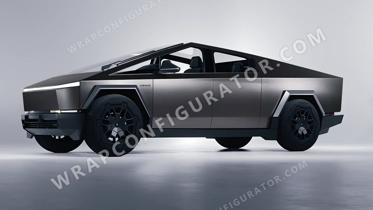 Grey Tesla Cybertruck 2024 wrapped in Inozetek Dynamic PPF Tungsten Grey DPPF811