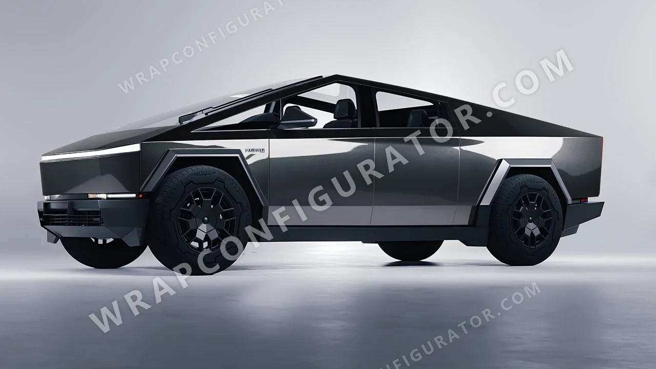 Grey Tesla Cybertruck 2024 wrapped in Inozetek Dynamic PPF Tungsten Grey DPPF907