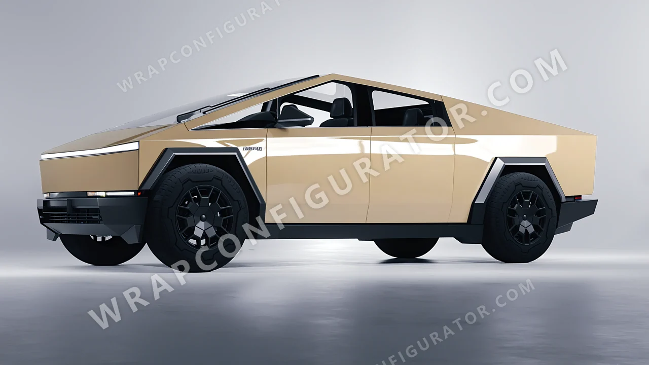 Grey Tesla Cybertruck 2024 wrapped in KPMF Desert Storm K75457
