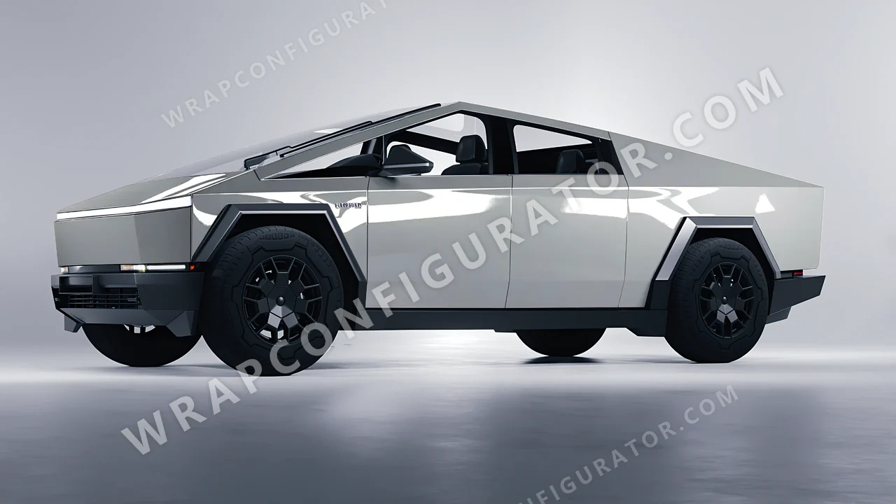 Grey Tesla Cybertruck 2024 wrapped in KPMF Ominous Grey K75415