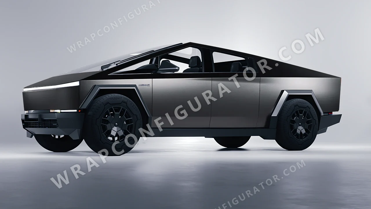 Grey Tesla Cybertruck 2024 wrapped in ORACAL Anthracite 970RA-093M