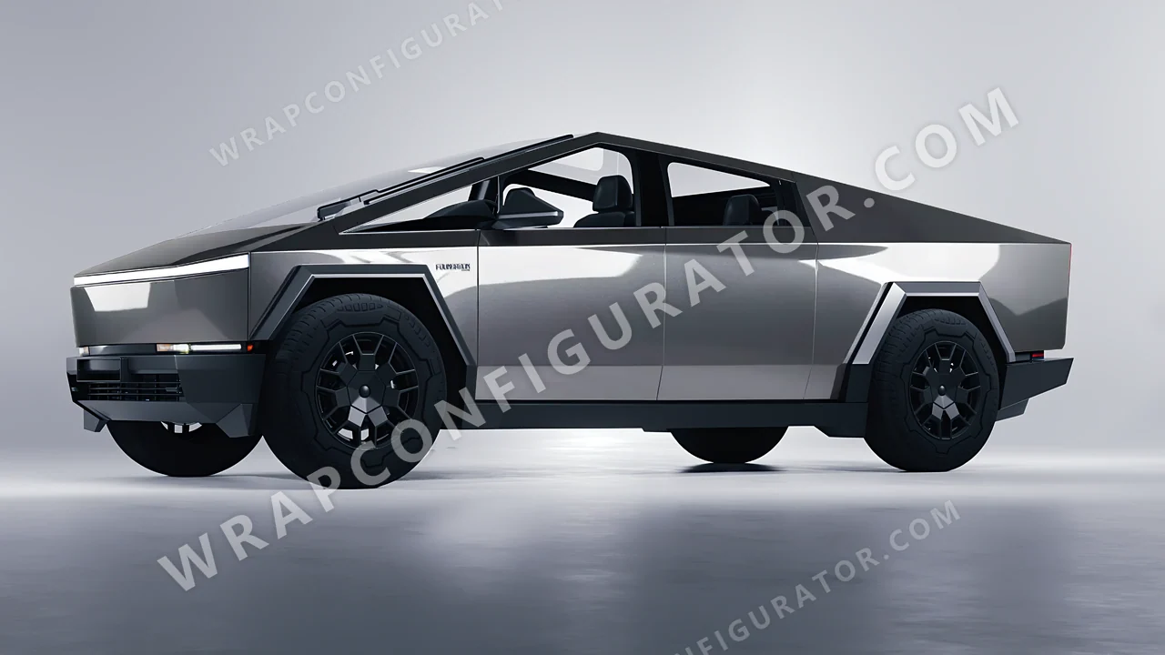 Grey Tesla Cybertruck 2024 wrapped in ORACAL Grey Cast Iron 970RA-935G