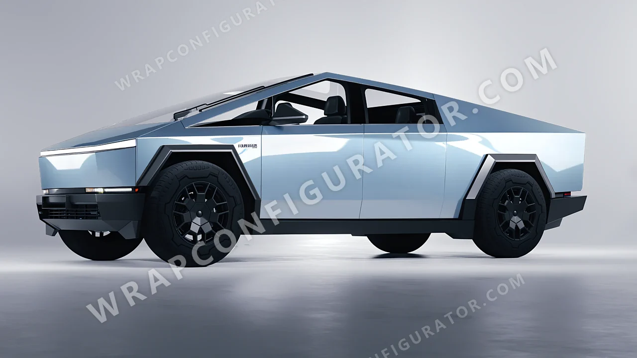 Grey Tesla Cybertruck 2024 wrapped in ORACAL Millennium Grey 970RA-793G