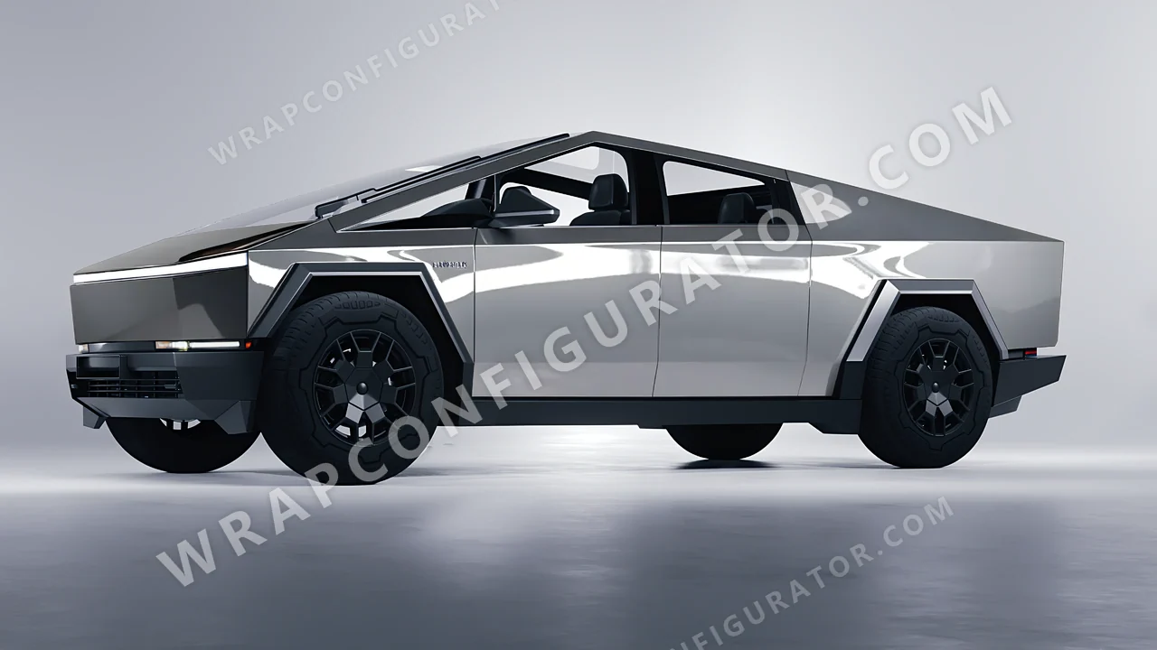 Grey Tesla Cybertruck 2024 wrapped in ORACAL Simple Grey 970RA-730G